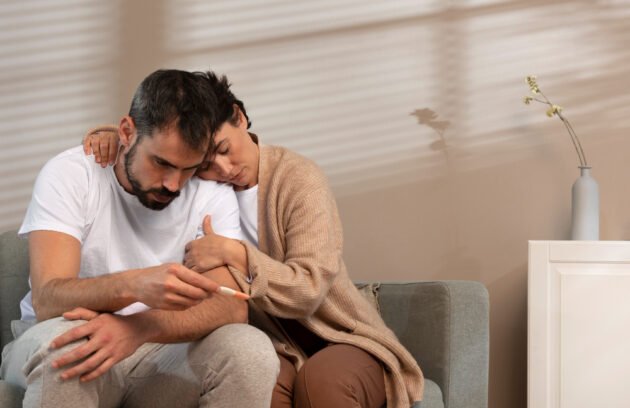 IVF Treatment in Dubai specialist explaining IVF vs ICSI fertility treatment options to a couple during consultation
