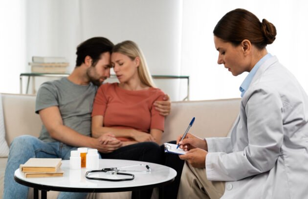 Couple discussing Infertility Treatment in Dubai for PCOS-related fertility challenges