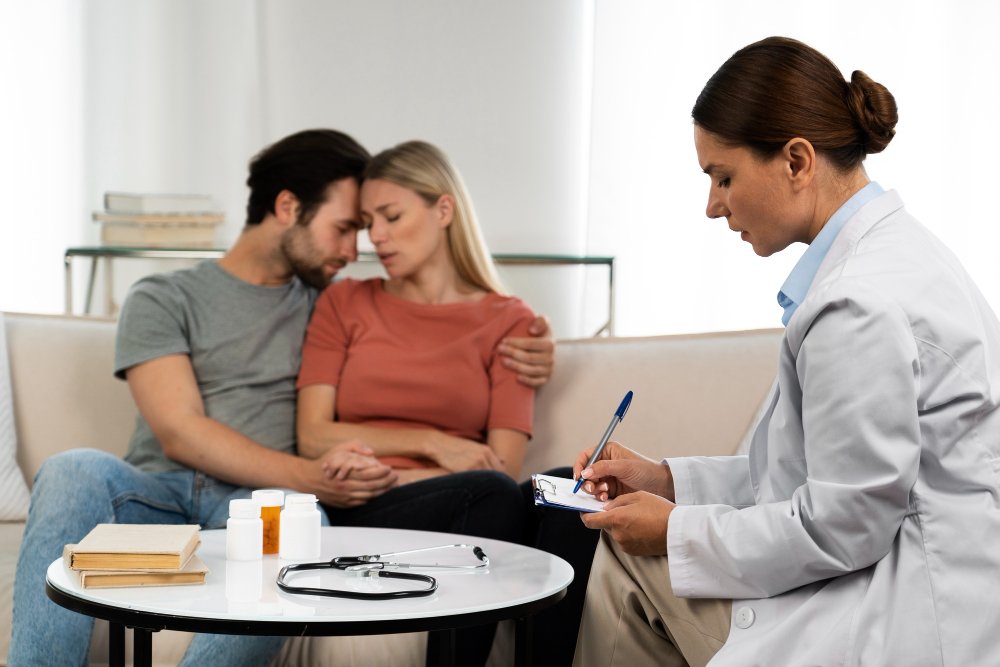 Couple discussing Infertility Treatment in Dubai for PCOS-related fertility challenges